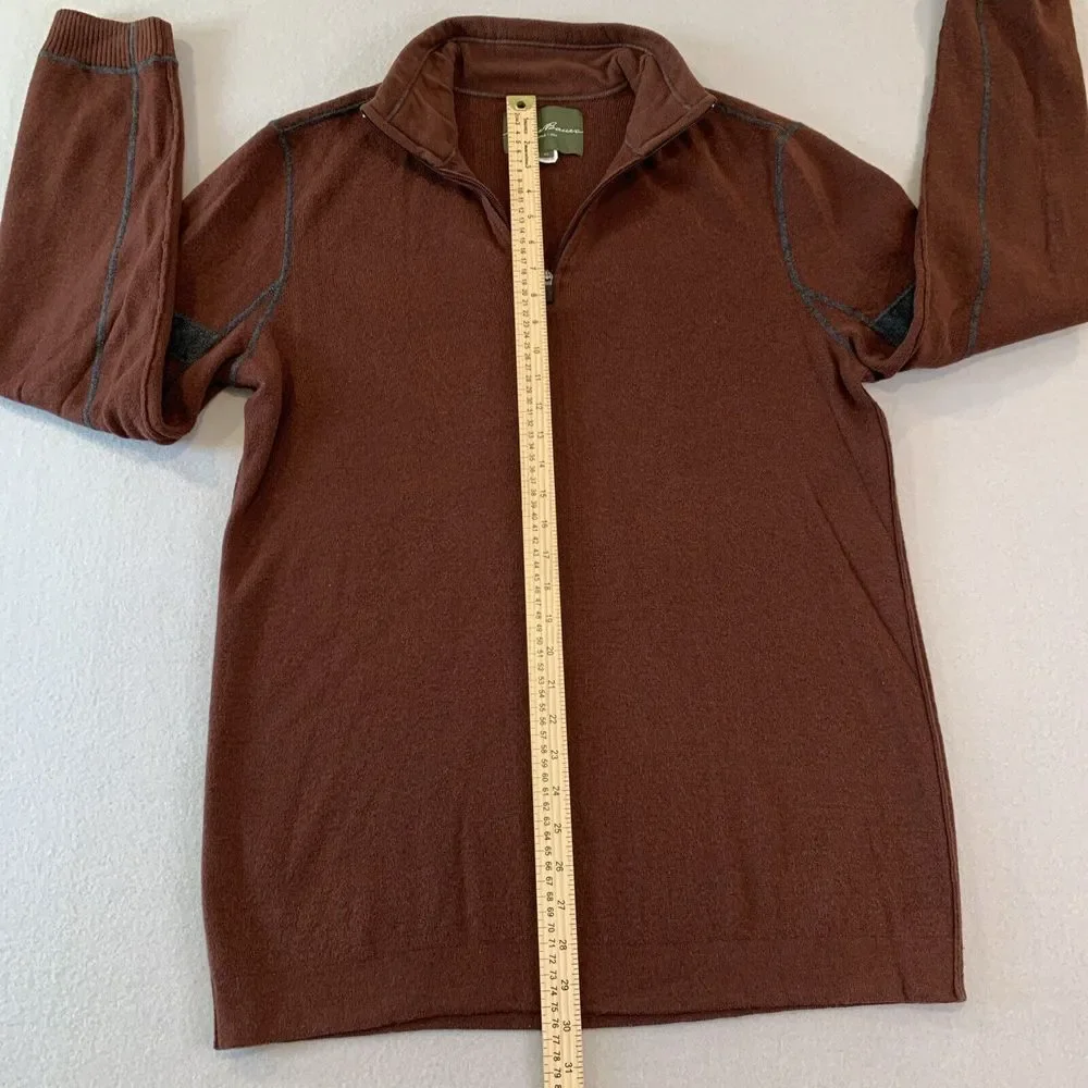 Eddie Bauer XLT BURGUNDY 1/4 Zip Mens‎ Long Sleeve Pullover EXCELLENT FAST Ship